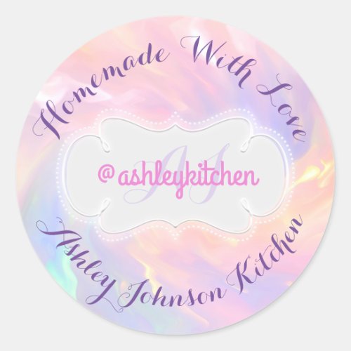 Homemade With Love Instagra Baked Goods Pink Classic Round Sticker