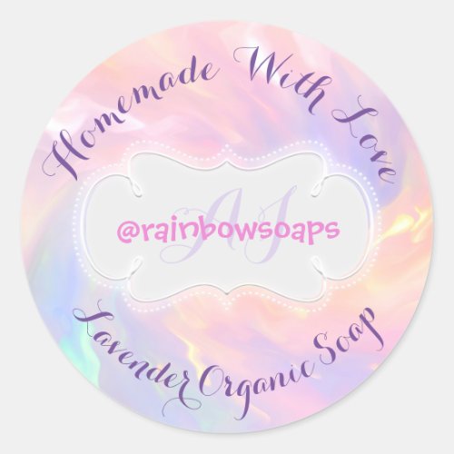 Homemade With Love Instagra Web Name Soap Classic Round Sticker