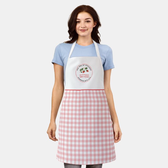 Homemade with Love Jams Preserves Red Plaid Apron (Worn)