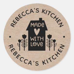 Homemade with Love Kraft  Classic Round Sticker