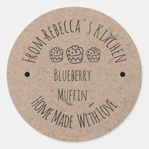 Homemade with Love Kraft Paper  Baked Goods Label