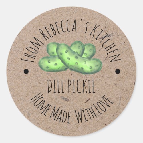 Homemade with Love Kraft Paper Dill Pickle Label