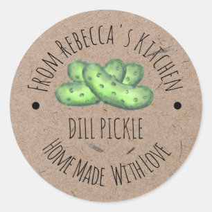 Homemade with Love Kraft Paper Dill Pickle Label