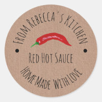 Homemade with Love Kraft Paper | Hot Sauce Label