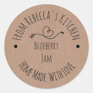 Homemade with Love Kraft Paper Jam Canning Label