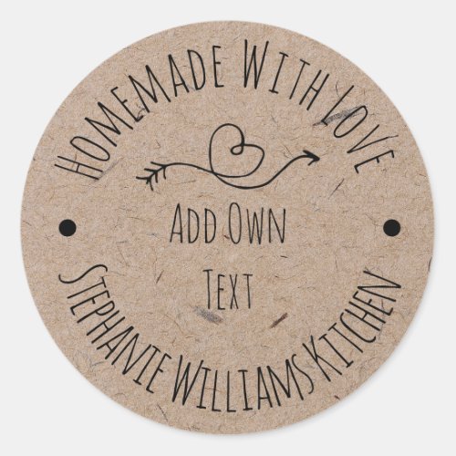 Homemade with Love Kraft Paper Label  Hand Drawn