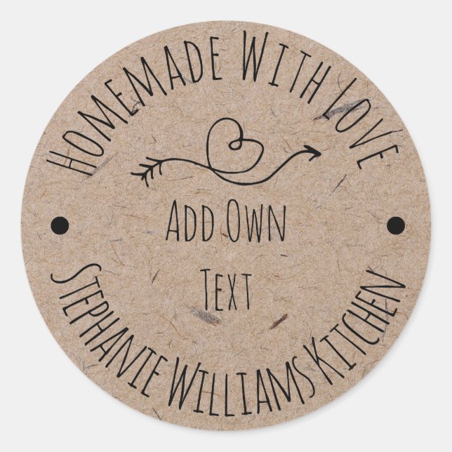Homemade with Love Kraft Paper Label | Hand Drawn (Front)