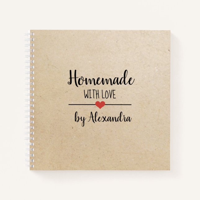 Homemade with love kraft recipe  notebook (Front)