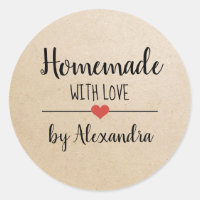 Homemade with love kraft script personalized