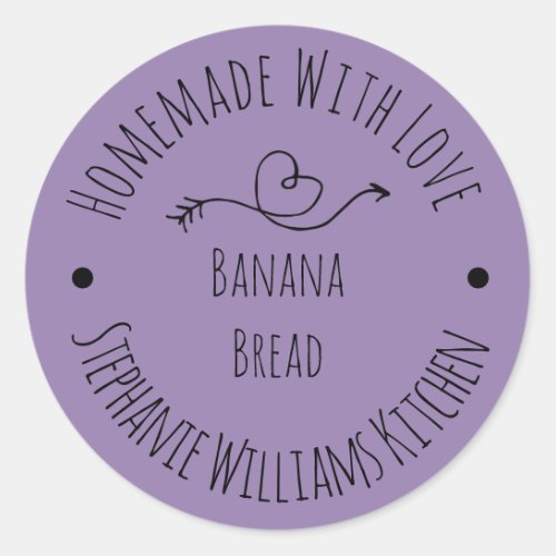 Homemade with Love Lavender  Baked Goods     Classic Round Sticker