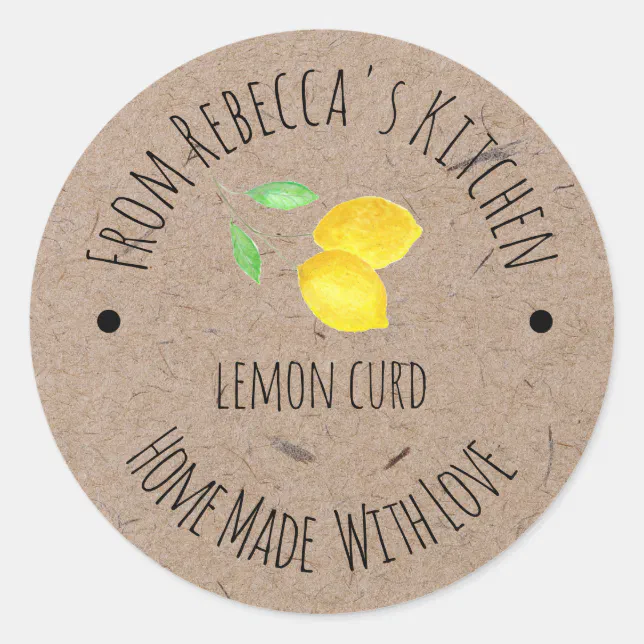 Homemade with love Lemon Curd label | Zazzle
