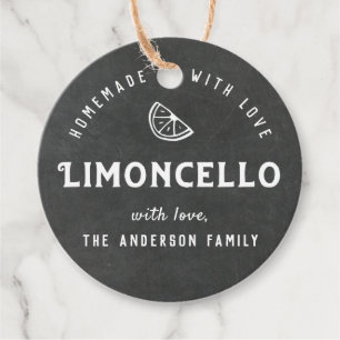 Homemade with Love Limoncello Modern Chalkboard Favor Tags