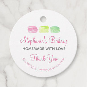 Homemade with Love Macaroons Bakery Thank you Favor Tags