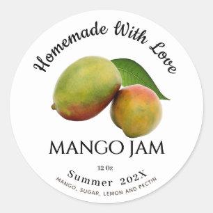 Homemade With Love Mango Jam Summer 202X Classic Round Sticker