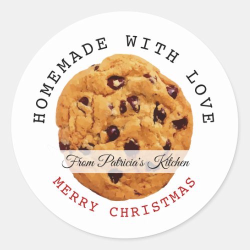 Homemade With Love Merry Christmas Cookies Classic Round Sticker