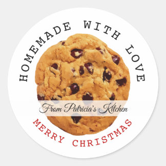 Homemade With Love Merry Christmas Cookies Classic Round Sticker