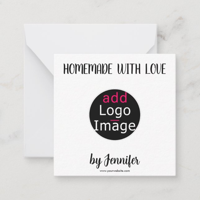 HomeMade With Love Modern Professional Custom Note Card (Front)