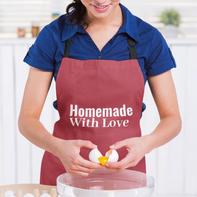 Homemade With Love Mother's Day Red Background Apron (Creator Uploaded)