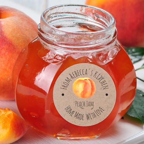 Homemade with love Peach Jam Label