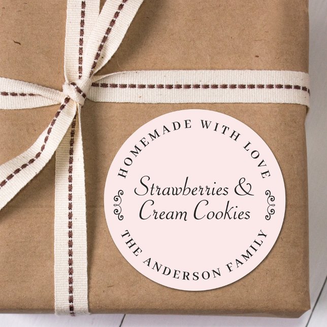 Homemade with Love Personalized Baking Gift Classic Round Sticker (Creator Uploaded)