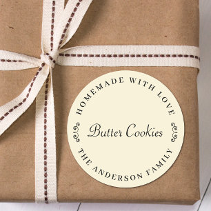 Homemade with Love Personalized Baking Gift Classic Round Sticker