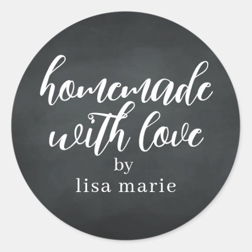 Homemade with Love Personalized Chalkboard Gift Classic Round Sticker