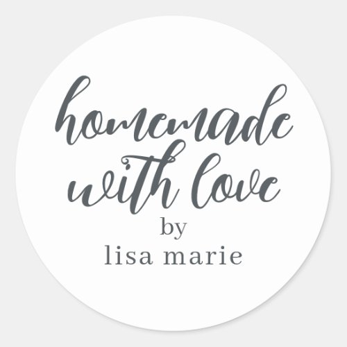 Homemade with Love Personalized  Classic Round Sticker