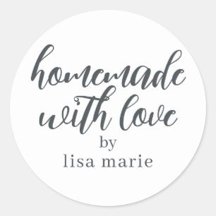 Homemade with Love Personalized  Classic Round Sticker
