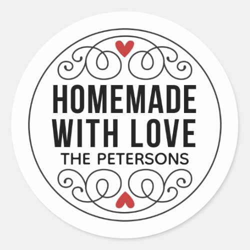 Homemade With Love Personalized Classic Round Sticker