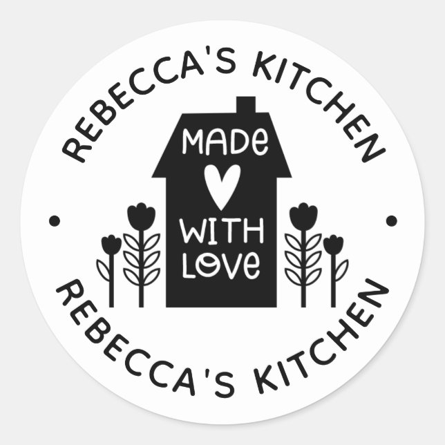 Homemade With Love Personalized Classic Round Sticker (Front)
