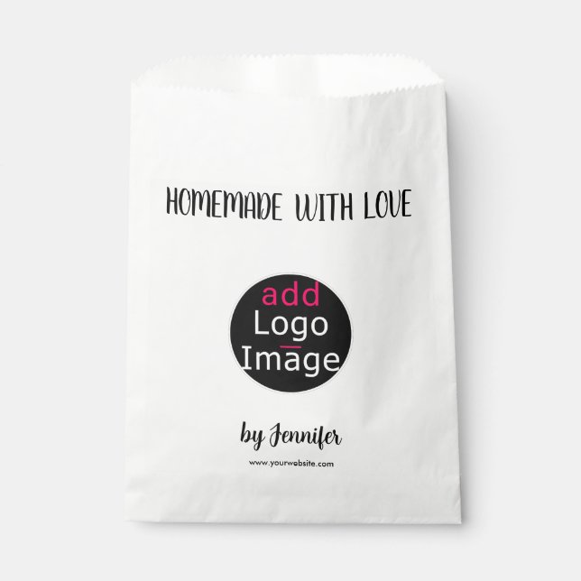 Homemade With Love Professional Customizable Logo Favor Bag (Front)