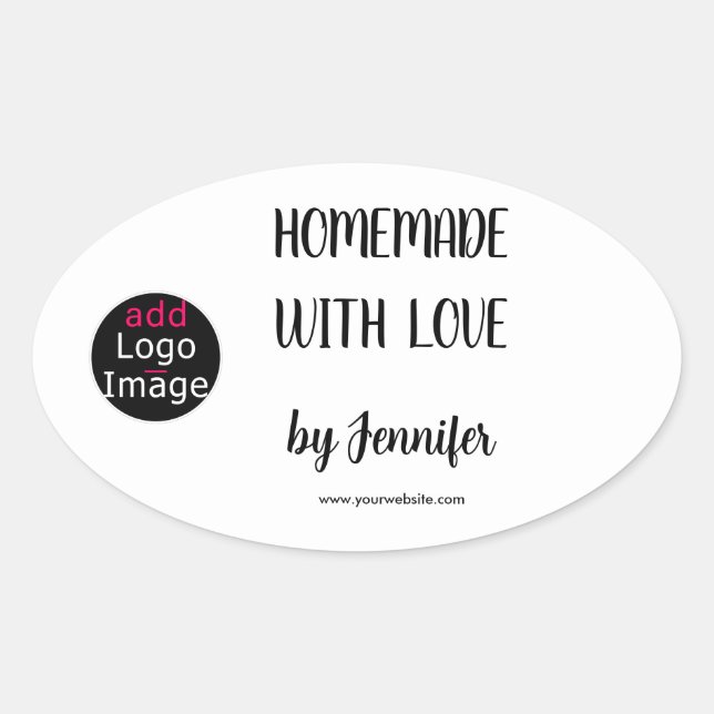 Homemade With Love Professional Customizable Logo Oval Sticker (Front)