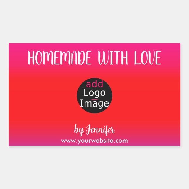 Homemade With Love Professional Customizable Logo Rectangular Sticker (Front)