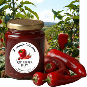 Homemade With Love Red Pepper Jelly Summer 202X Classic Round Sticker
