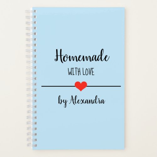 Homemade with love red recipe Notebook