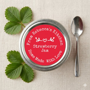 Homemade with Love Red     Strawberry Jam Canning  Classic Round Sticker