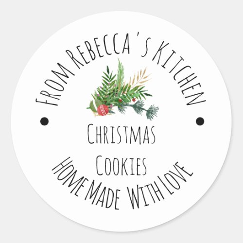 Homemade with Love Rustic Christmas Cookies Classic Round Sticker