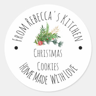 Homemade with Love Rustic Christmas Cookies Classic Round Sticker