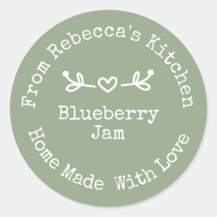 Homemade with Love Sage Green Jam Canning Label