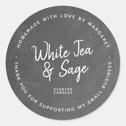 Homemade With Love Scented Candles Chalkboard Classic Round Sticker