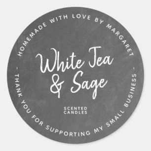 Homemade With Love Scented Candles Chalkboard Classic Round Sticker