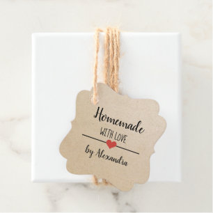 Homemade with love script craft custom favor tags