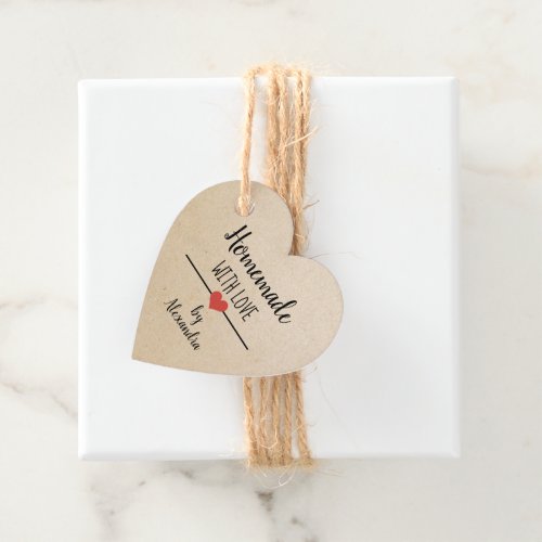 Homemade with love script craft custom favor tags
