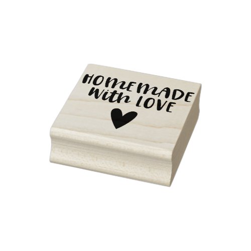 Homemade with Love Script Heart Rubber Stamp