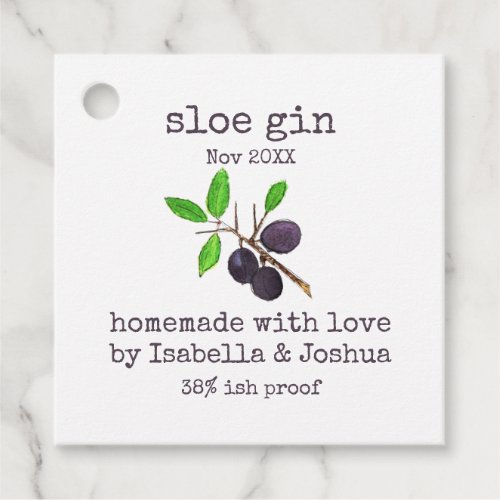 Homemade with love Sloe Gin label