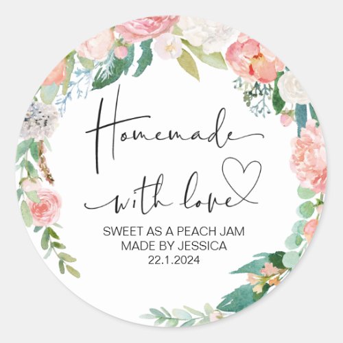 Homemade With Love Small Business Thank You Cute Classic Round Sticker