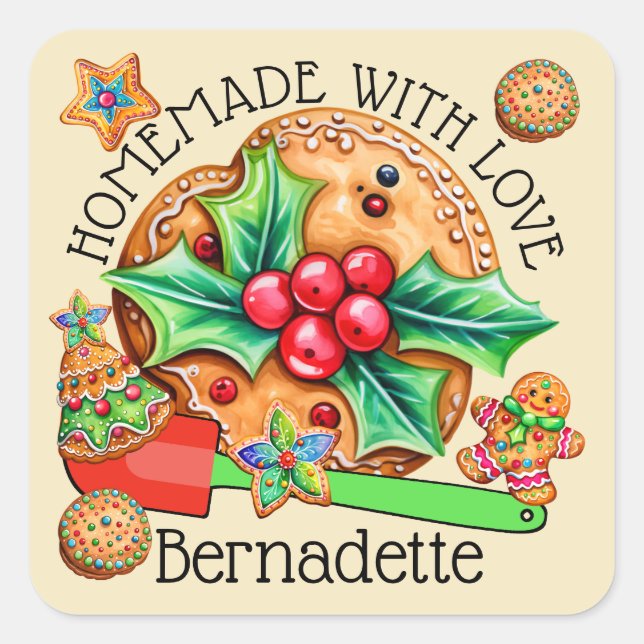 Homemade With Love  Square Sticker (Front)