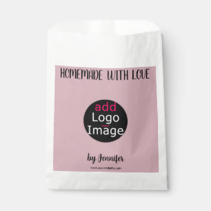 Homemade With Love Stylish Custom Dusty Rose Pink Favor Bag