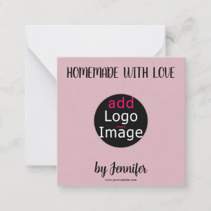 Homemade With Love Stylish Custom Dusty Rose Pink Note Card