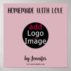 Homemade With Love Stylish Custom Dusty Rose Pink  Poster
